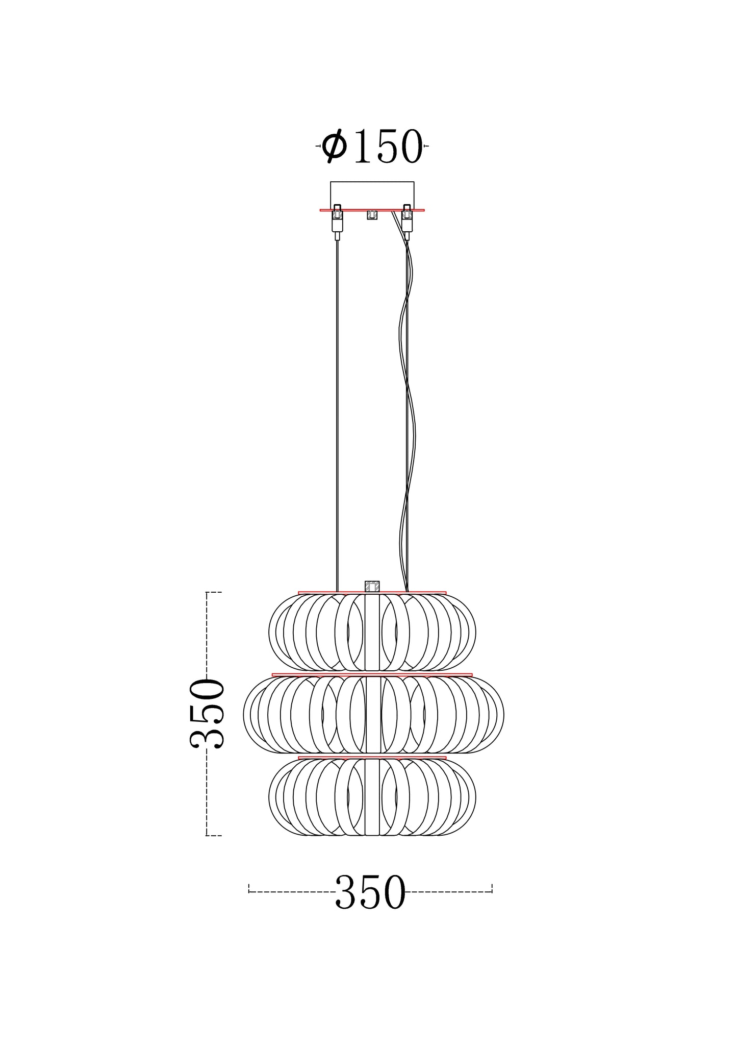 Lustra Mini – 350mm Crystal Pendant Light