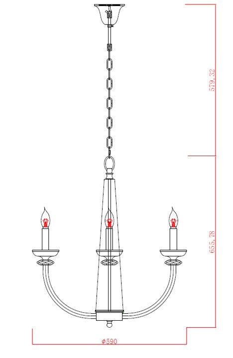 Auréole Trio – Gold-Plated Glass Pendant (3-Light E14)