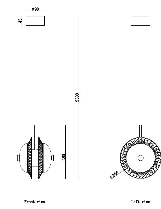 CrystalVeil Solo – Brushed Gold Pendant Light (3W)