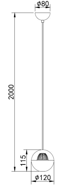 Aura Ray – Compact Gold LED Pendant