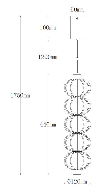 Brass Halo – Vertical Pendant Light with Acrylic Diffuser