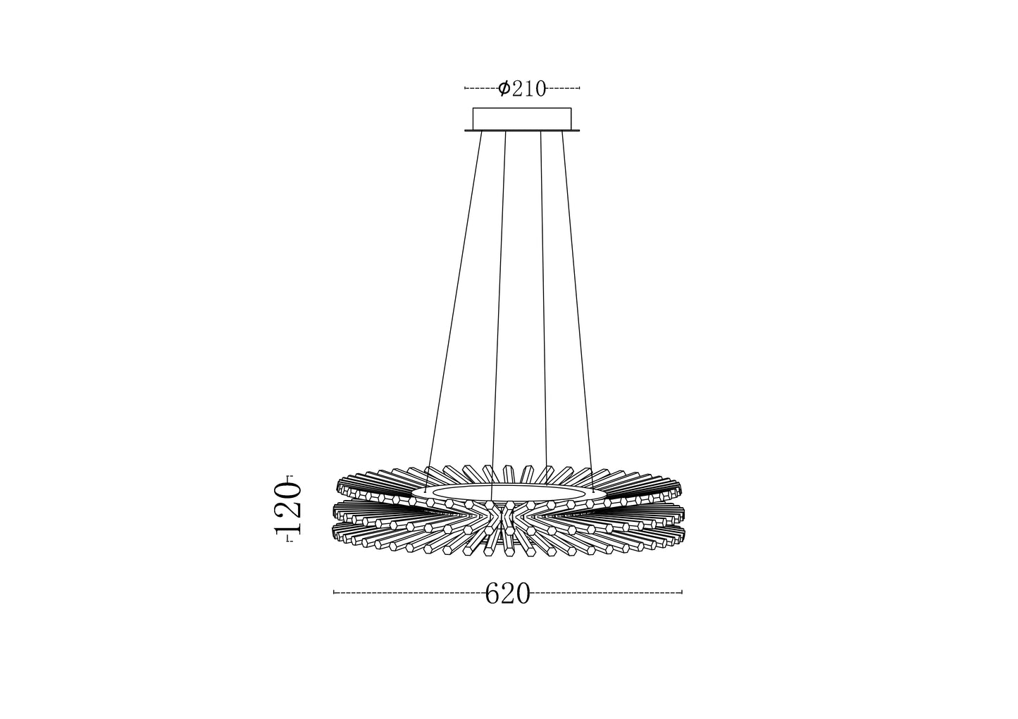 Copper Beam – 600mm Linear LED Pendant Light