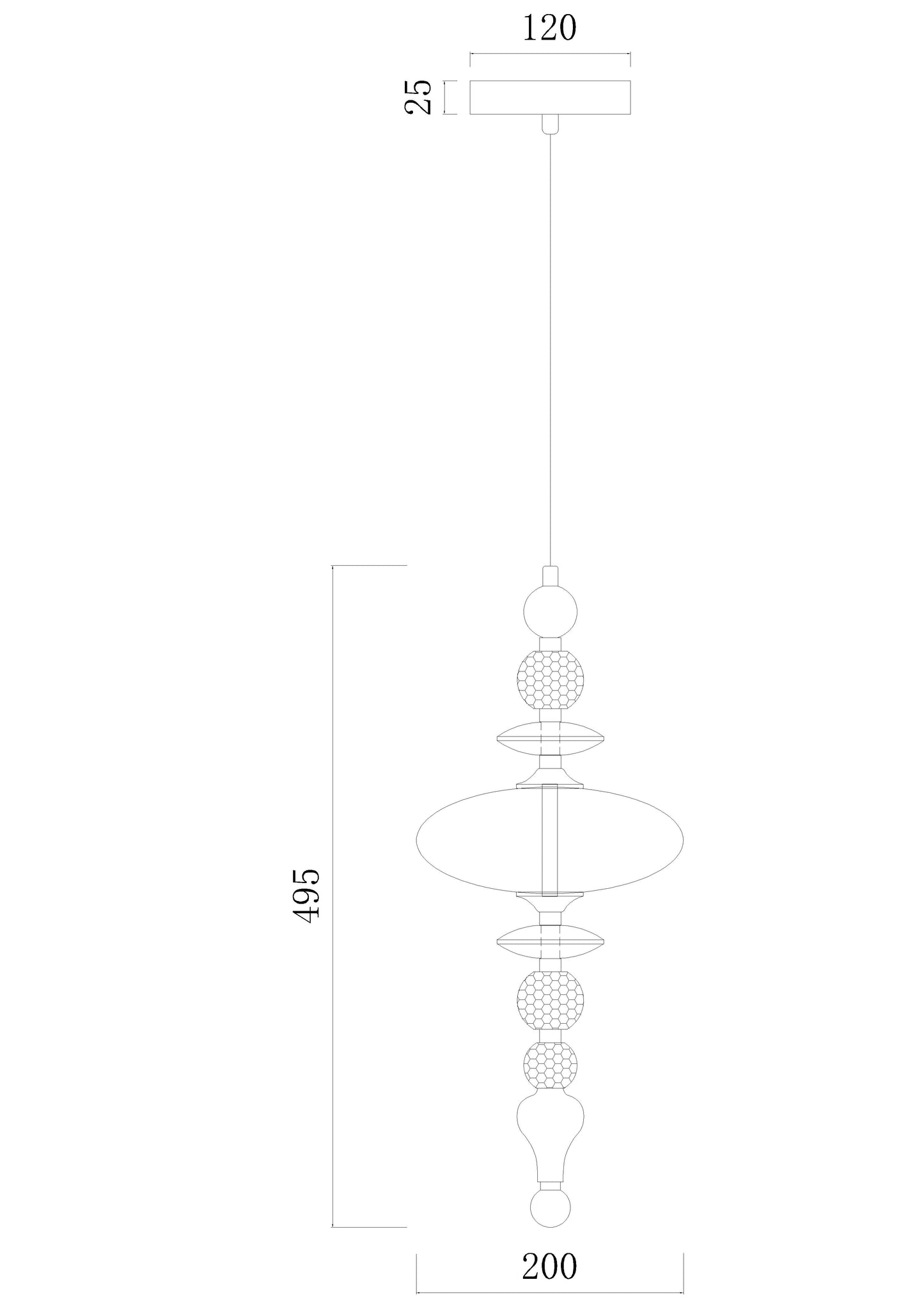 LumaDrop Pendant – Amber Glass & Gold Finish (7W LED)