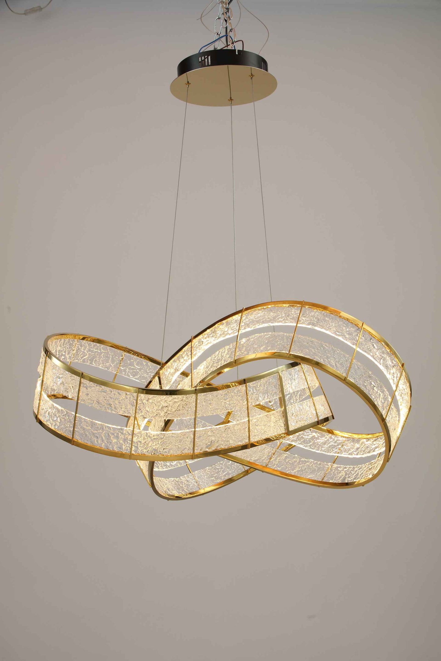 Mirror Luxe – 900mm LED Chandelier in Mirror Gold