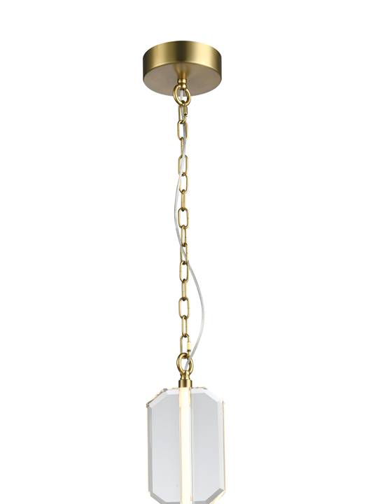 Aureon Duo Crystal Pendant Light – Antique Brass