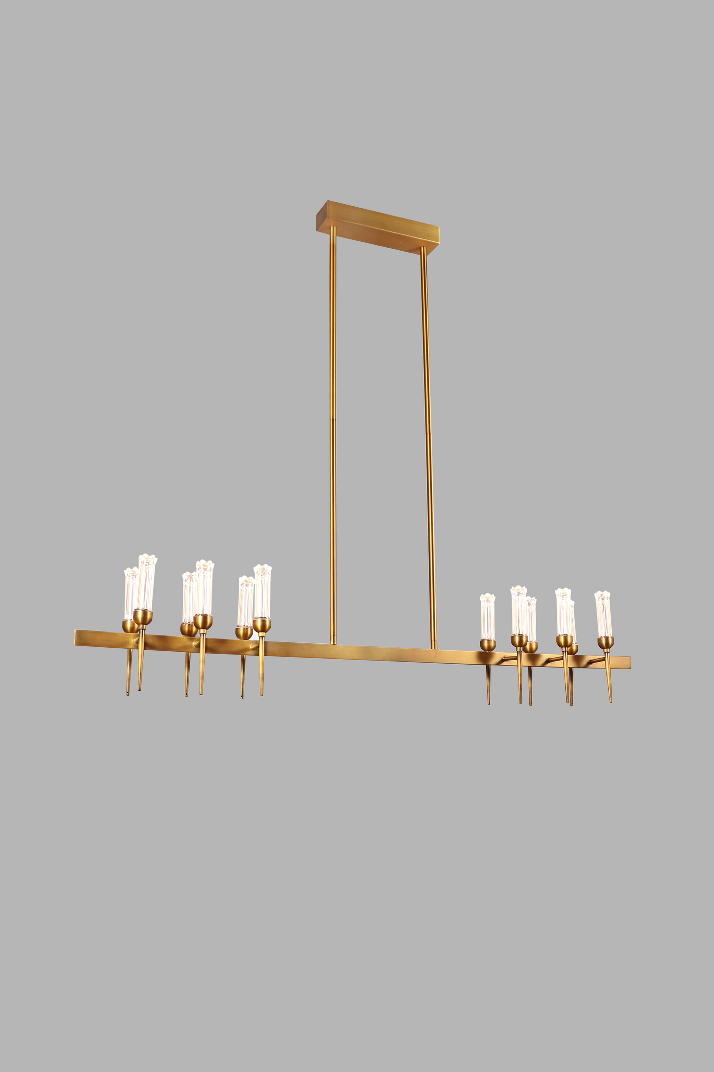 Matte Gold Bronze Linear Pendant Light – 1200mm LED Fixture