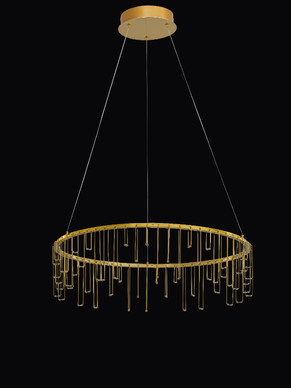 Halo Arc Pendant Light – Brushed Gold Finish