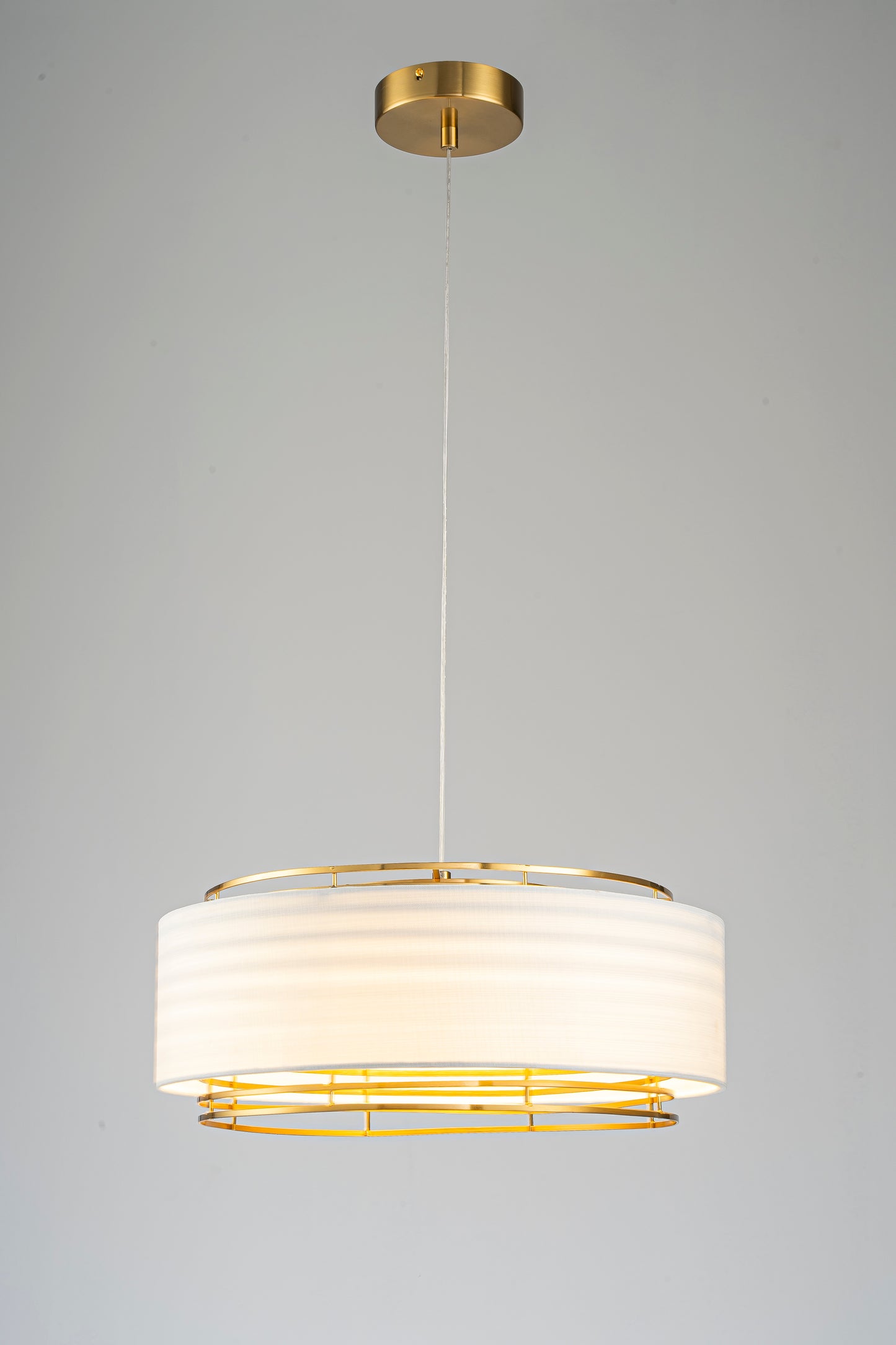 Medium Brass Pendant Light with Acrylic Shade – LED