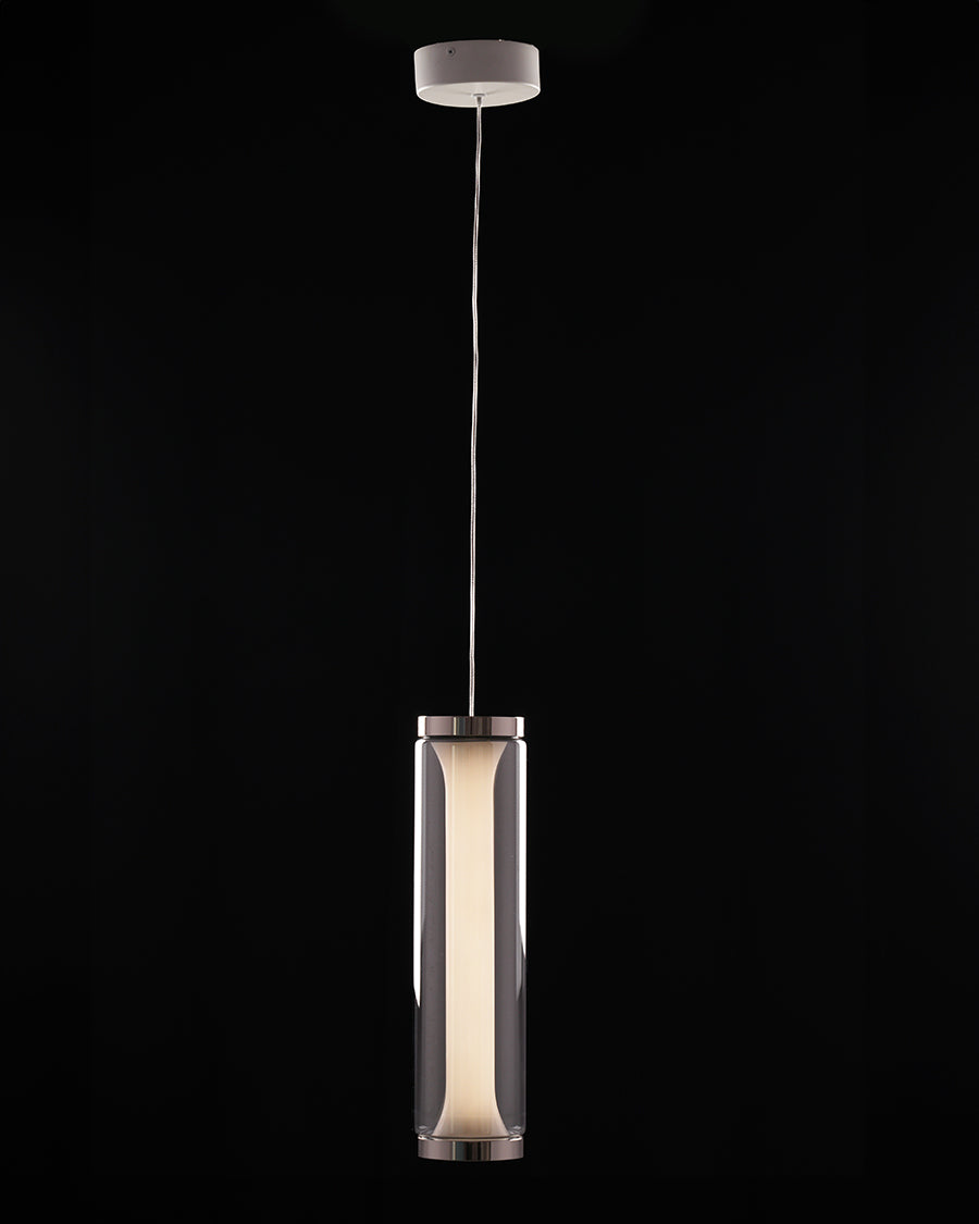 Chrome Halo – Clear Glass LED Pendant
