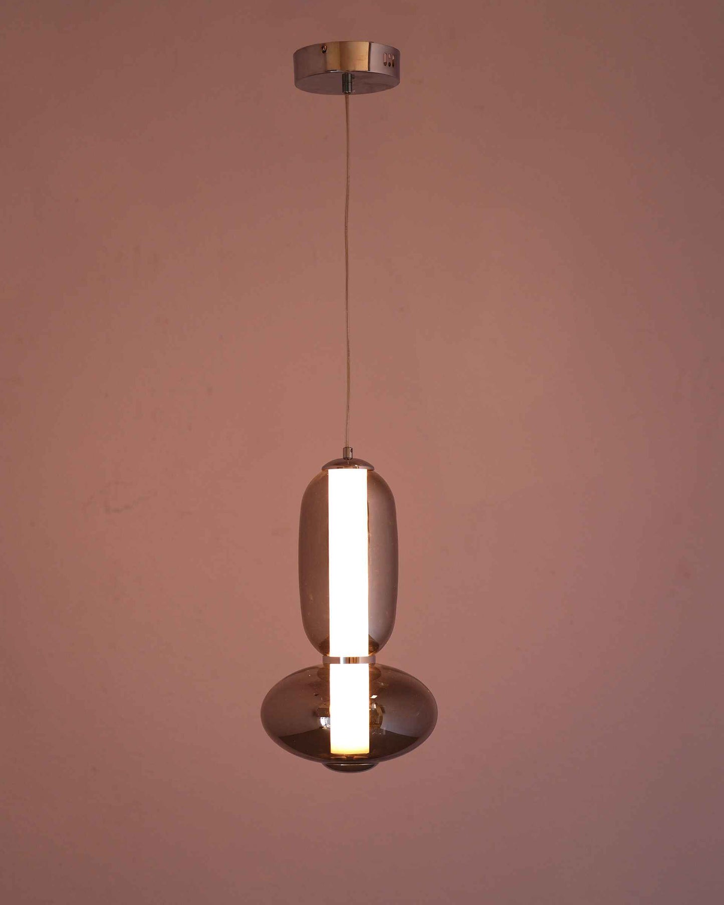 Lucent Smoky Corner Pendant – Chrome (12W LED)