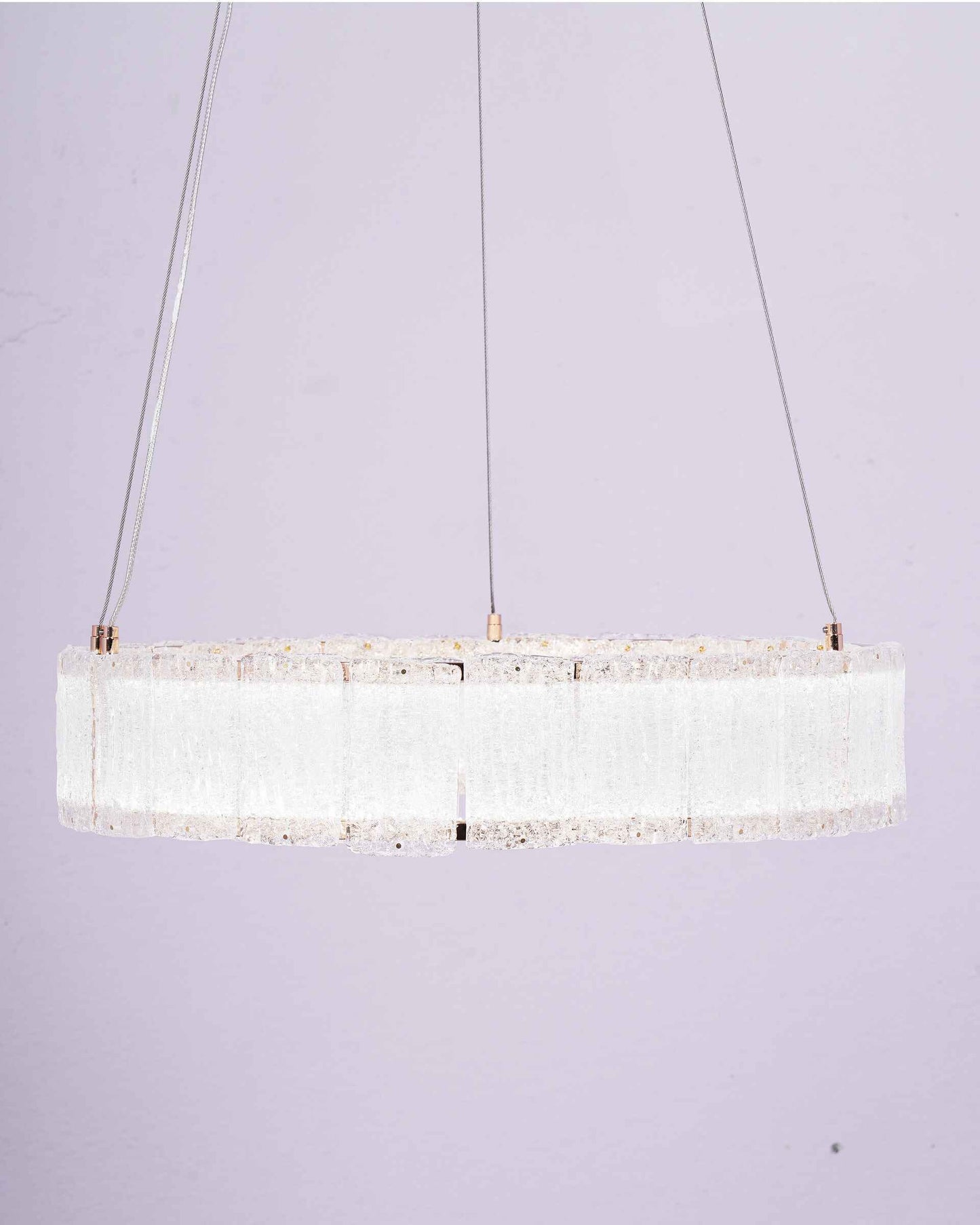 Lustrous Halo – 800mm Circular LED Chandelier with Handbrushed Glass