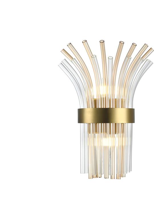 Antique Brass Glass Wall Light