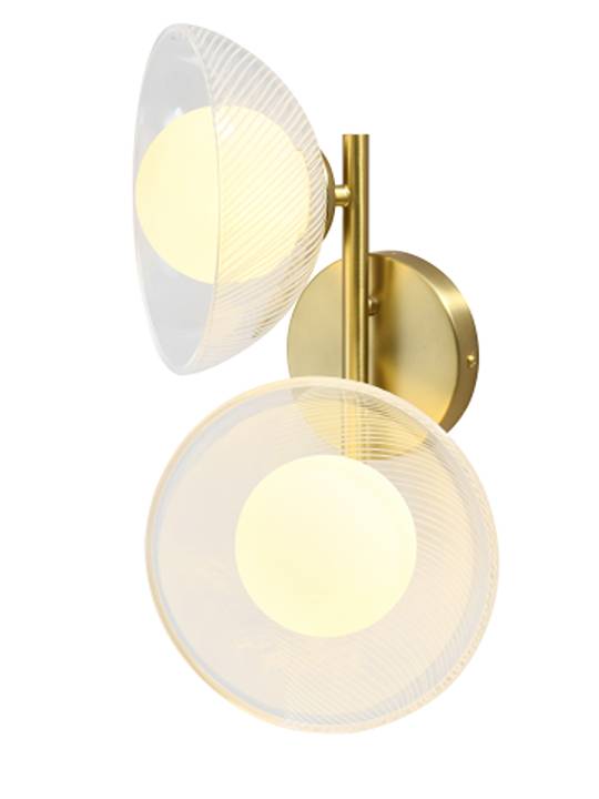 Brass Duo – Twin Glass Diffuser Wall Light in Antique Brass