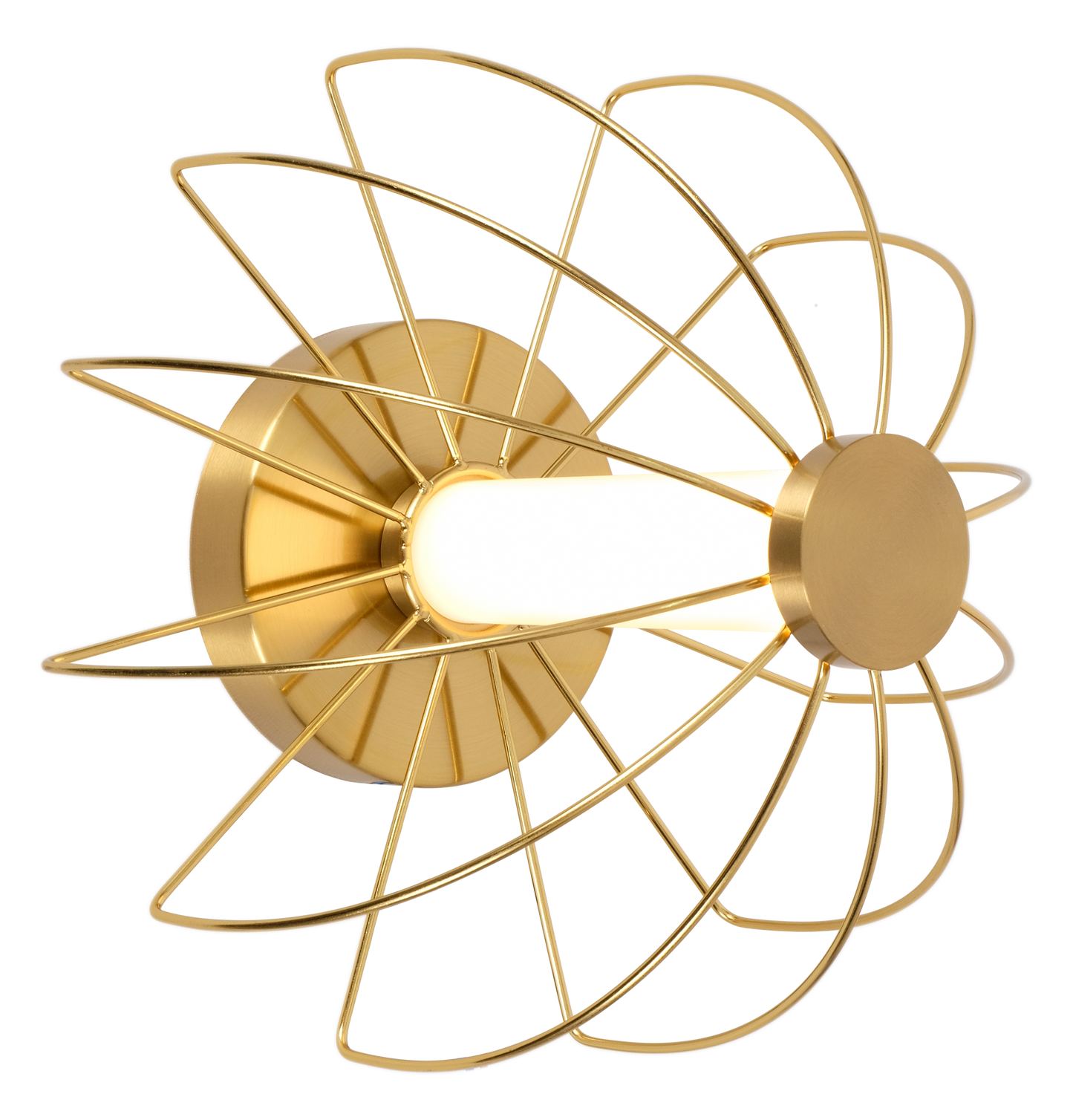 Compact Brass Wall Light with Acrylic Diffuser