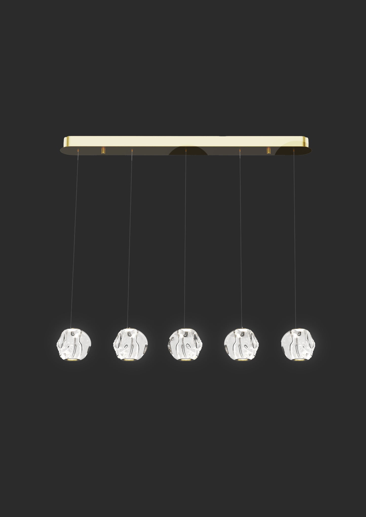 Golden Orbit Mini – 5-Ring LED Ceiling Chandelier in Gold Finish