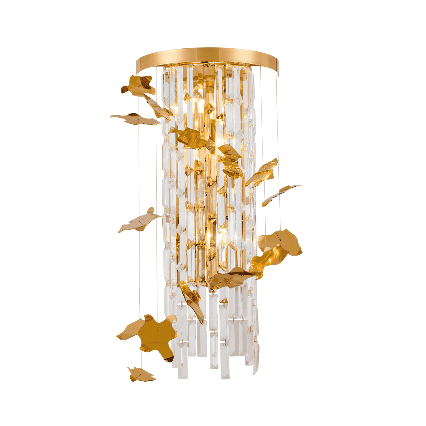 Elegant Gold Crystal Wall Light – E14