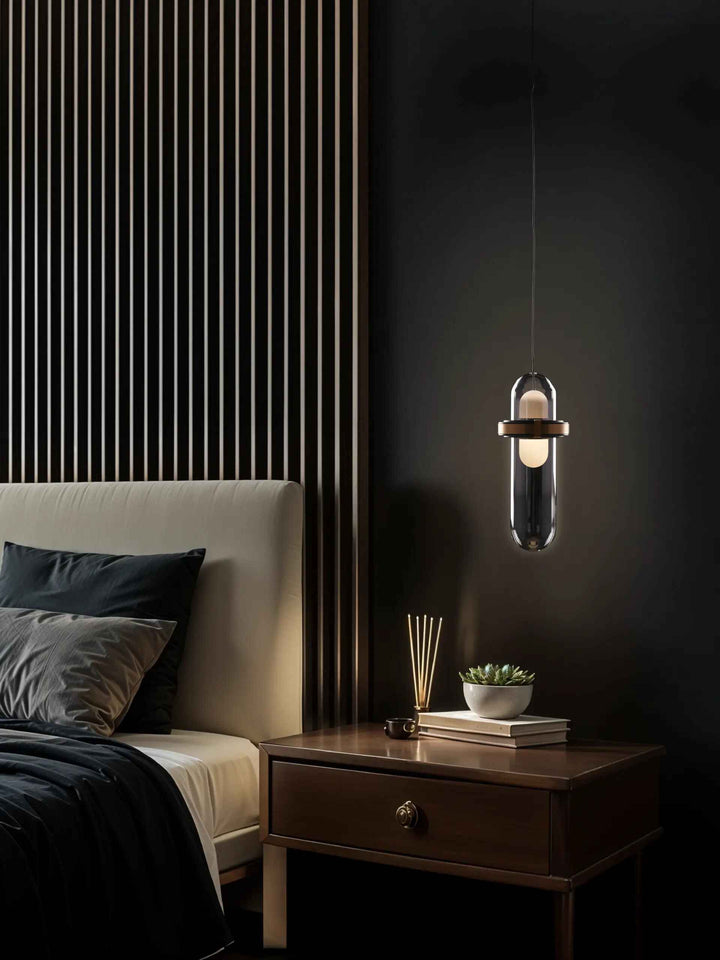 Golden Amber – Smoky Glass LED Pendant