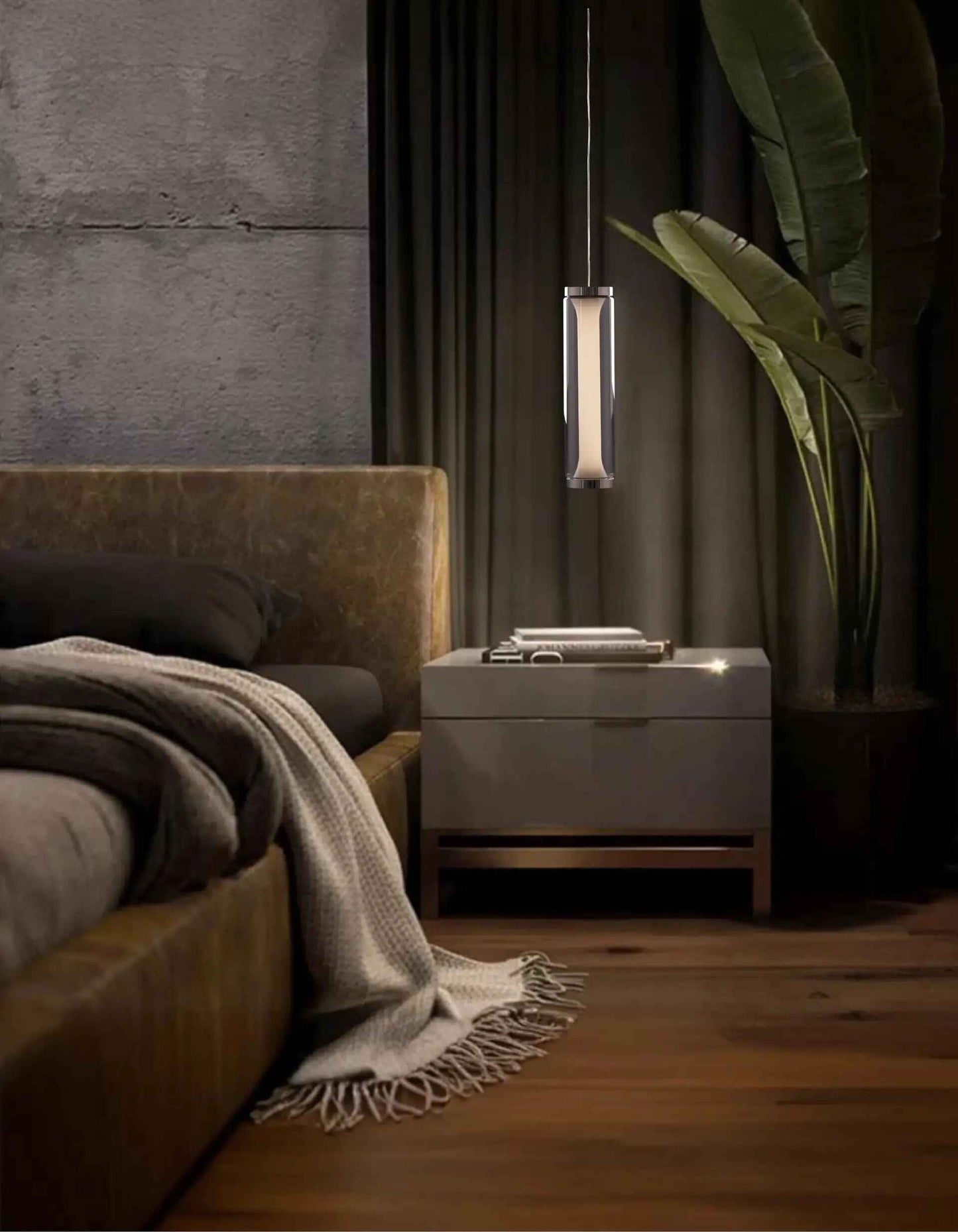 Chrome Halo – Clear Glass LED Pendant