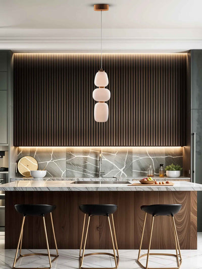 LumoArc Trio – Black & Antique Brass Triple LED Pendant (13.5W)