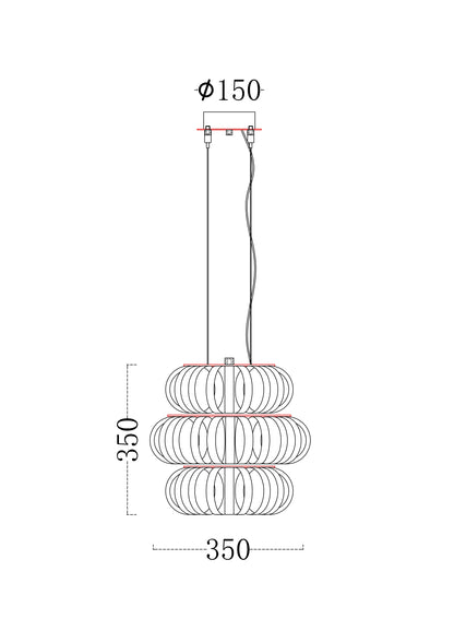 Lustra Mini – 350mm Crystal Pendant Light