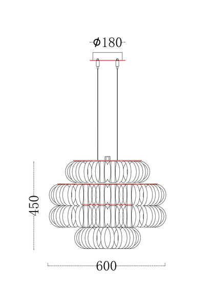 Lustra Chrome – 600mm Crystal Pendant Chandelier