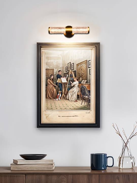 Shop Satin Brass LED Mirror Light with Acrylic Diffuser - Hybec Deco