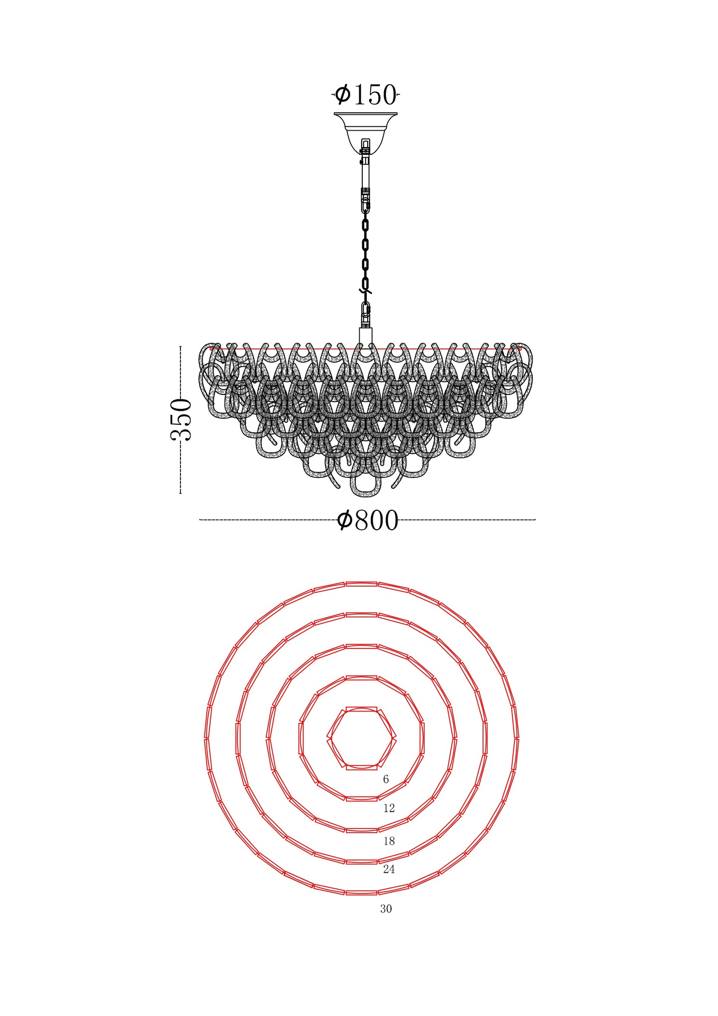 Obsidian Bloom – 800mm Pearl Black Glass Pendant Light