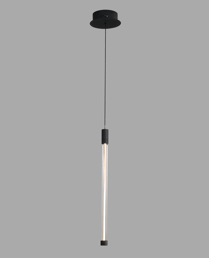 Slim Black Glass Pendant Light