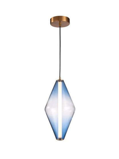 Aurelia Pendant – Light Blue Glass & Gold Accent (5W LED)