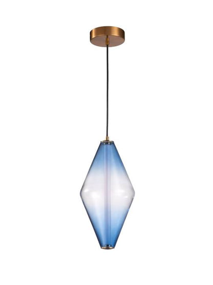 Aurelia Pendant – Light Blue Glass & Gold Accent (5W LED)