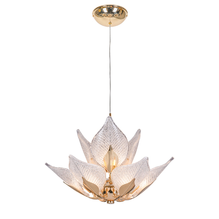 Golden Bloom – 385mm Glass Chandelier for Ceiling Mount