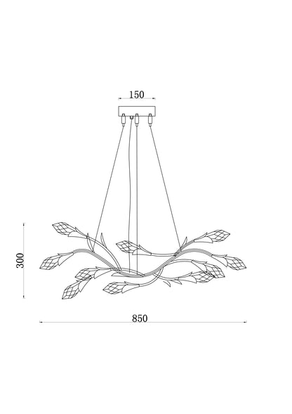 Crystal Amber – 800mm Cloud Crystal Pendant Light