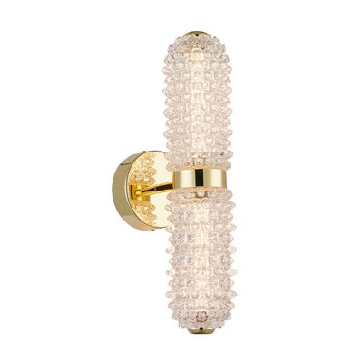 Gold Iron & Handmade Glass LED Wall Light – 15W