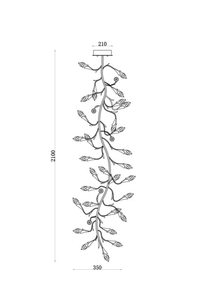 Cloudspire – 2100mm Vertical Crystal Pendant