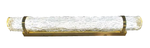 Satin Gold Mirror Light with Sugar Glass Diffuser – 15W LED
