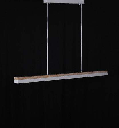 LineaStone Linear Pendant – White Stone & Iron Frame (30W LED)