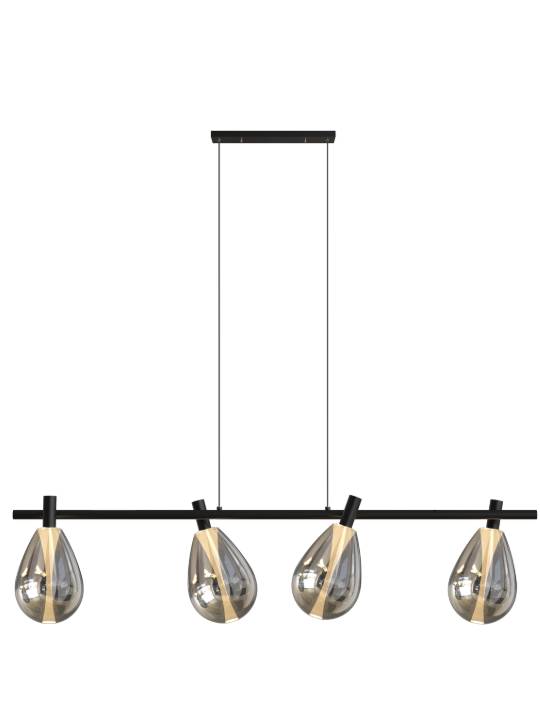 Shadowline – Smoky Glass & Matte Black Linear LED Pendant (16W)