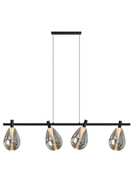 Shadowline – Smoky Glass & Matte Black Linear LED Pendant (16W)