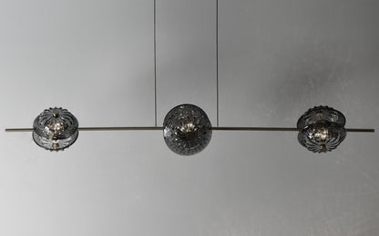 CrystalVeil Trio – Brushed Gold LED Pendant Light (3×3W)