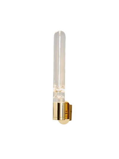 Vertical Gold LED Wall Light with Clear Acrylic Diffuser