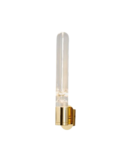 Vertical Gold LED Wall Light with Clear Acrylic Diffuser
