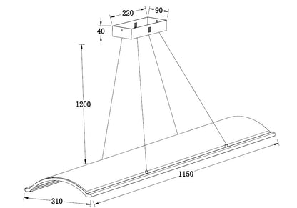 Aurum Beam – Antique Brass Linear LED Pendant