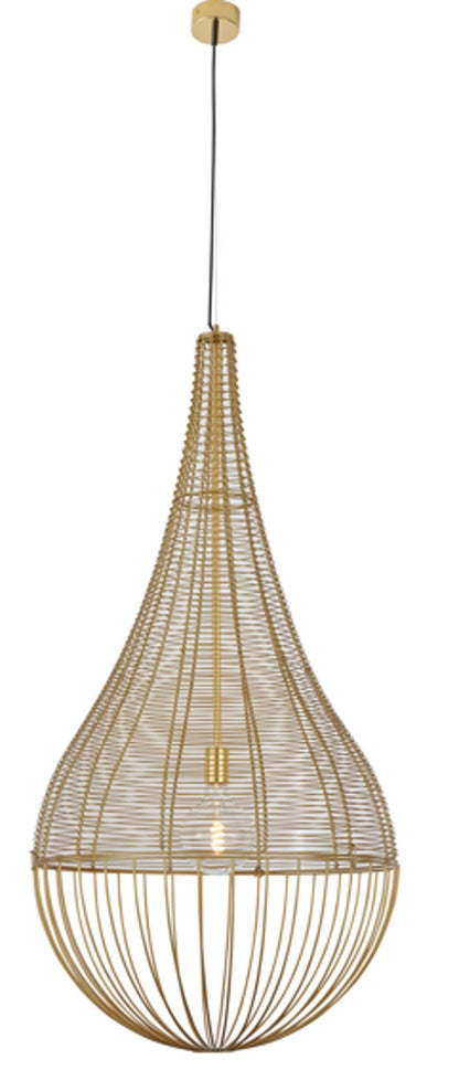 HaloGrande Pendant – Sculptural Gold Ring (E27 Holder)