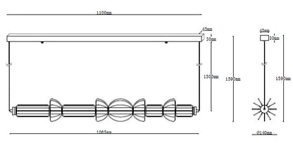 Brass Lumen H – Horizontal Dimmable Pendant in Acrylic and Brass