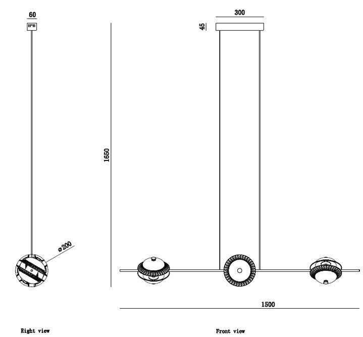 CrystalVeil Trio – Brushed Gold LED Pendant Light (3×3W)