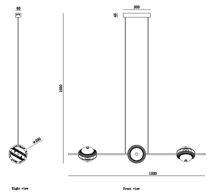 CrystalVeil Trio – Brushed Gold LED Pendant Light (3×3W)
