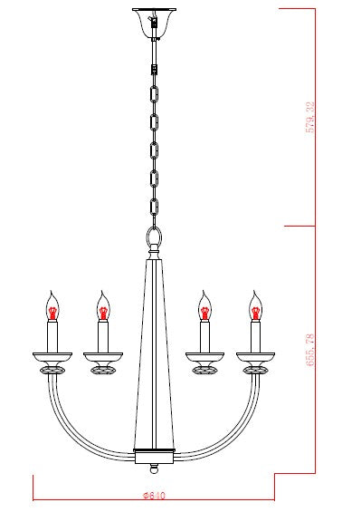 Auréole Classic – Gold-Plated Glass Pendant (6-Light E14)