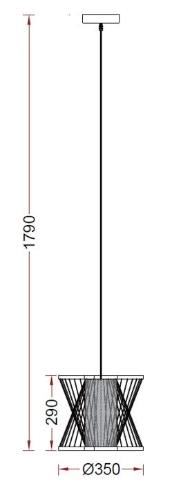 Bamboo Breeze – 350mm Fabric Pendant Light