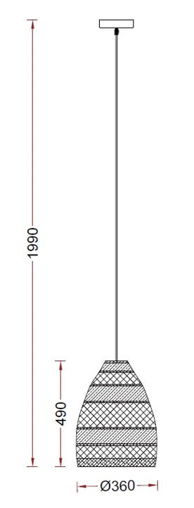 Rattan Halo – 360mm Boho Pendant Light