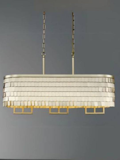 Nova Bloom – 6-Light Linear Chandelier with Smoky Grey Glass Shades